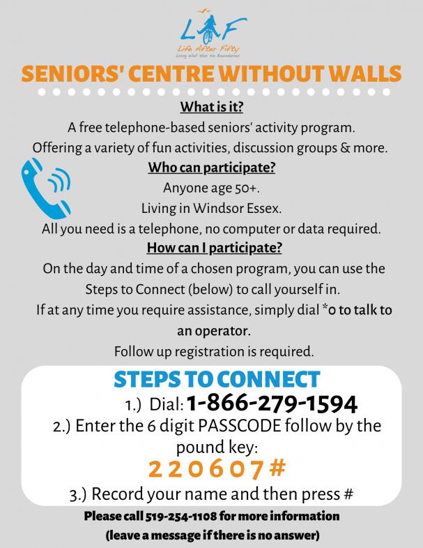 NEW PROGRAM: Seniors' Centre Without Walls